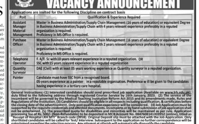 LRH Medical Teaching Institution MTI Peshawar Jobs 2023 | DekhoFuture jobs