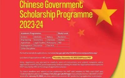 HEC ANNOUNCES CHINESE GOVERNMENT SCHOLARSHIPS CSC 2023-24